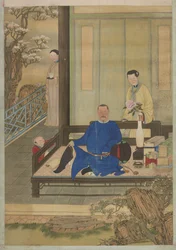 Porträt eines unbekannten Mannes und seines Sohnes, Qing-Dynastie